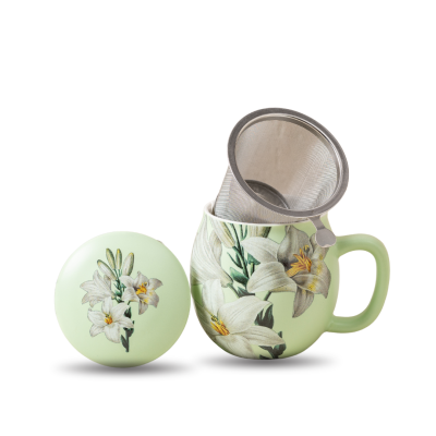 mondo del te - Theemok lichtgroen met bloemenprint - 